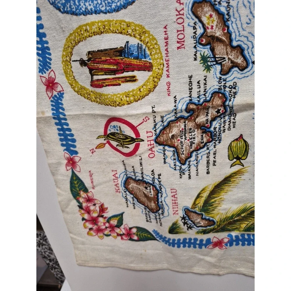Hawaii The 50th State Tea Towel Souvenir Island Heritage READ DESCRIPTION